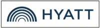 Hyatt logo with concentric arch symbol and HYATT wordmark in navy blue.