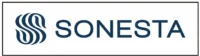 Sonesta logo with abstract icon and navy uppercase wordmark.